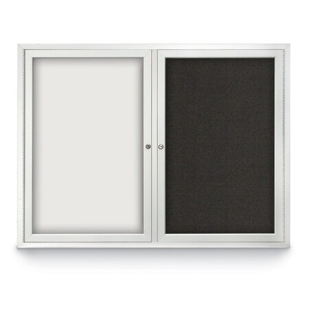 United Visual Products Corkboard, Dark Spruce/White, 36" x 36" UV403I-WHITE-DRKSPR